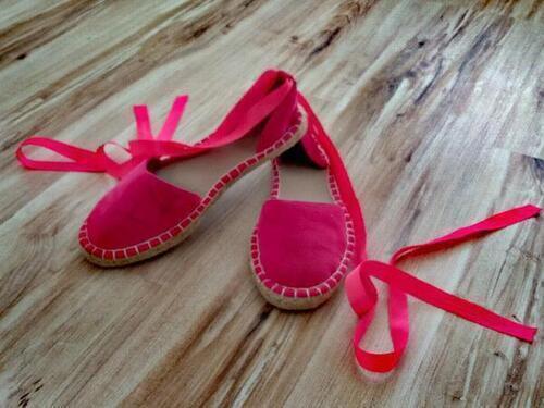 Sýto-ružové espadrilky s mašlou