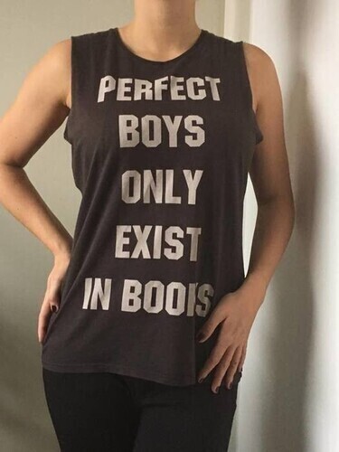 Triko na ramienka s potlaou Perfect Boys Only Exist In Books