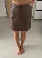 Koženková hnedá sukňa