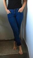 Úzke klasické modré džíny