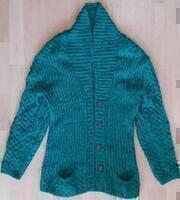 Tyrkysový štrikovaný sveter