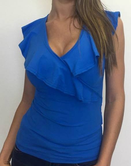 elegantn top v krovskej modrej farbe,S Robrow