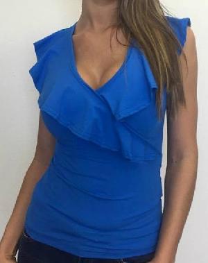 elegantn top v krovskej modrej farbe,S Robrow