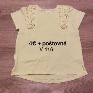 Pastelovo �lt� tri�ko na kr�tky ruk�v ve�kos� 116